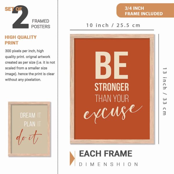 Motivational Quotes Framed Poster for room and office Decoration, Set of 2 - Image 3