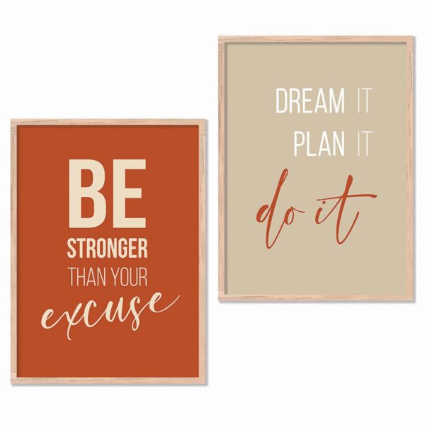 Motivational Quotes Framed Poster for room and office Decoration, Set of 2