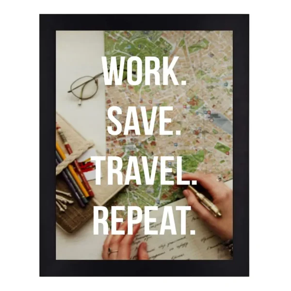 Crafts Travel Wall Decor Framed Poster Poster Size:12"X8" inches, Material : Synthetic Wood