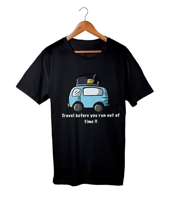 TRAVEL VAN LUGGAGE 100% Cotton Round Neck Graphic Printed T Shirt for MEN WOMEN