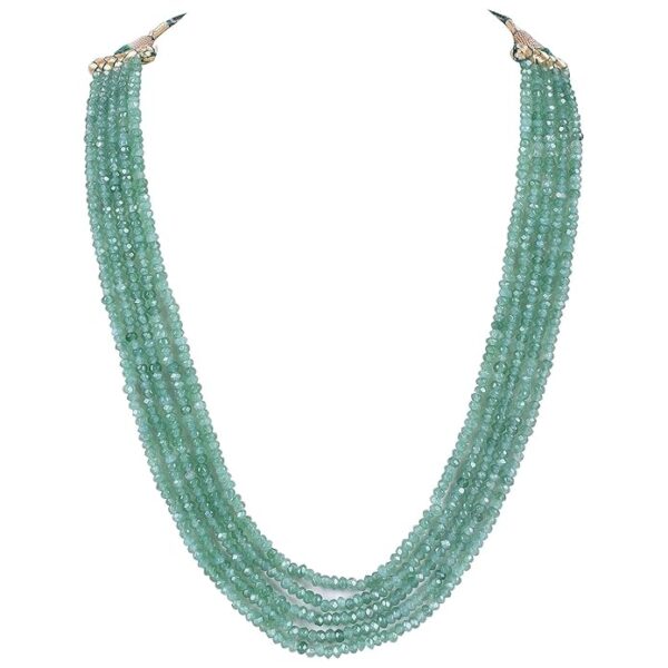 Five Layer Multi-Colour Real Onyx Stone Beads Necklace for Women and Girls