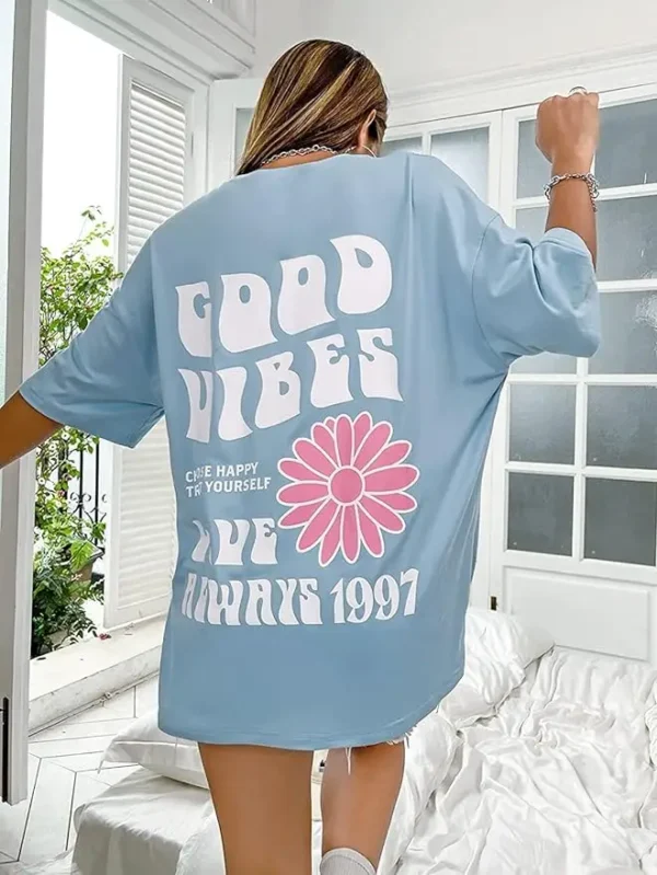 DENIMHOLIC Cotton Half Sleeve Printed Oversized t Shirt, Graphic Tshirt, Oversize