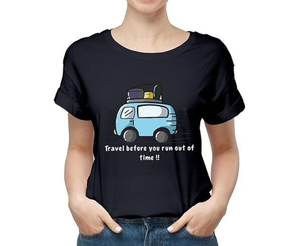 TRAVEL VAN LUGGAGE 100% Cotton Round Neck Graphic Printed T Shirt for MEN WOMEN - Image 2