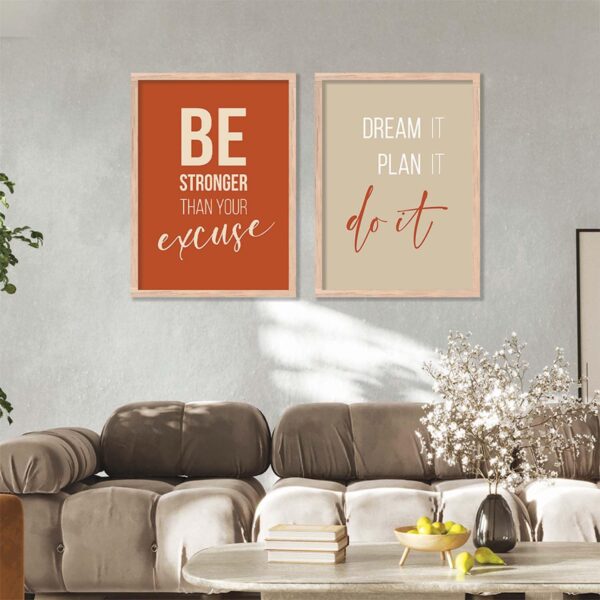 Motivational Quotes Framed Poster for room and office Decoration, Set of 2 - Image 2