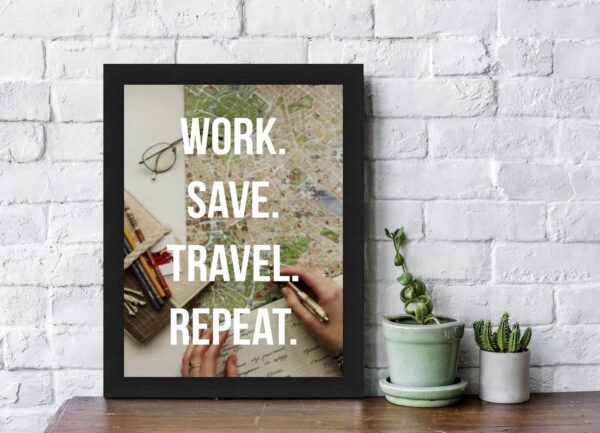 Crafts Travel Wall Decor Framed Poster Poster Size:12"X8" inches, Material : Synthetic Wood - Image 3
