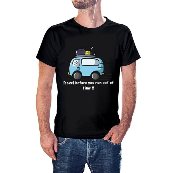 TRAVEL VAN LUGGAGE 100% Cotton Round Neck Graphic Printed T Shirt for MEN WOMEN - Image 3