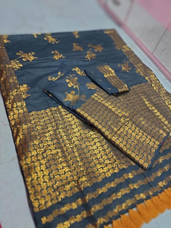 ASSAMESE ETHNIC Women's Soft Silk Material Mekhela Chador | Ready To Wear Mekhela Chador full stich set - Image 2